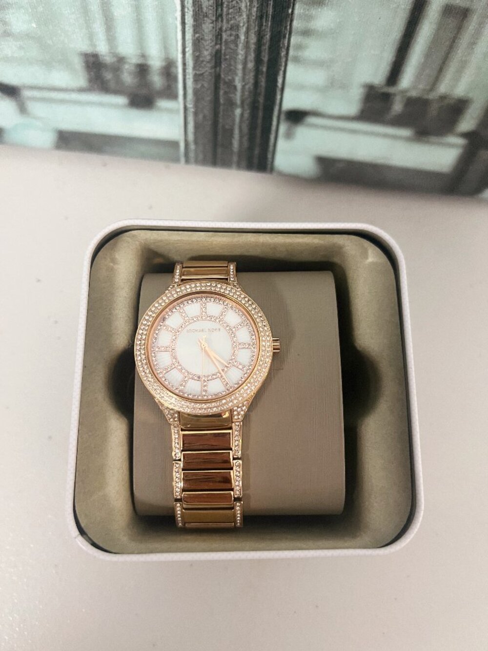 Michael Kors MK3313 Women's Rose Gold Tone Crystal Watch
